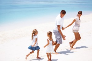 familie am strand