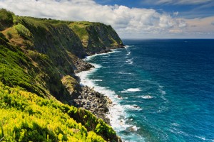 Portugal Azoren Blick auf die Küste