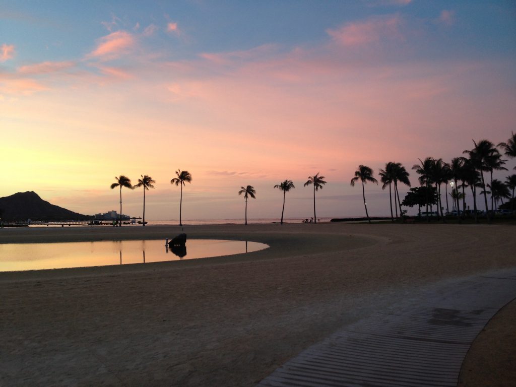 Sonnenaufgang Honolulu Sunrise Jachthafen Diamond Head