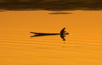 Sonnenuntergang im Mekong-Delta 