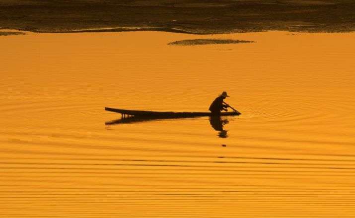 Sonnenuntergang im Mekong-Delta 